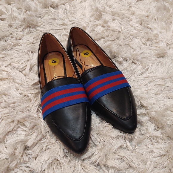 olivia + Kate Shoes - olivia + kate NWOT black red and blue slip on flats 9